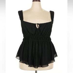 Torrid Black Gothcore Peasant Sleeveless Blouse NWT
